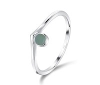 Green Quartz Stone Silver Ring NSR-3944